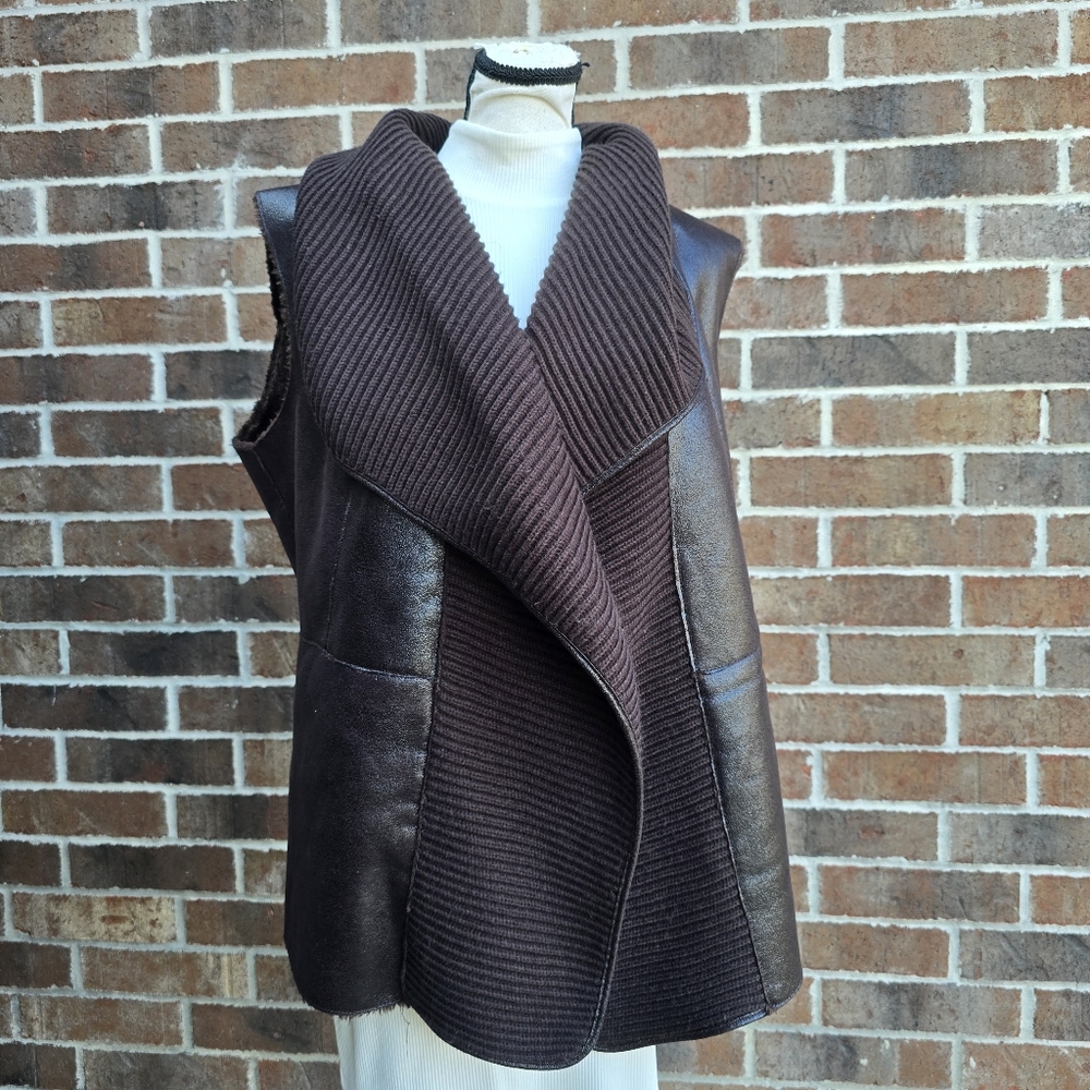 Dolce Cabo Faux Shearling Draped Vest β Womenβs (Open Size)
